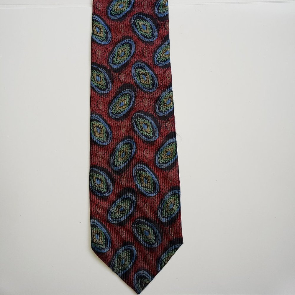 Men's Ermenegildo Zegna Burgundy Print Silk Tie